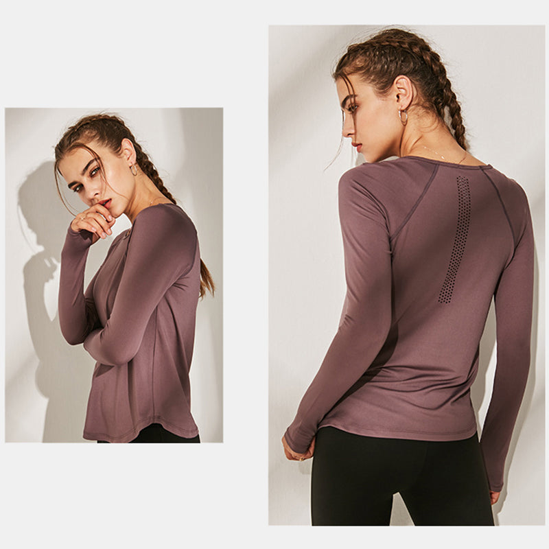 Women's Long Sleeve Workout T Shirts - CTHOPER